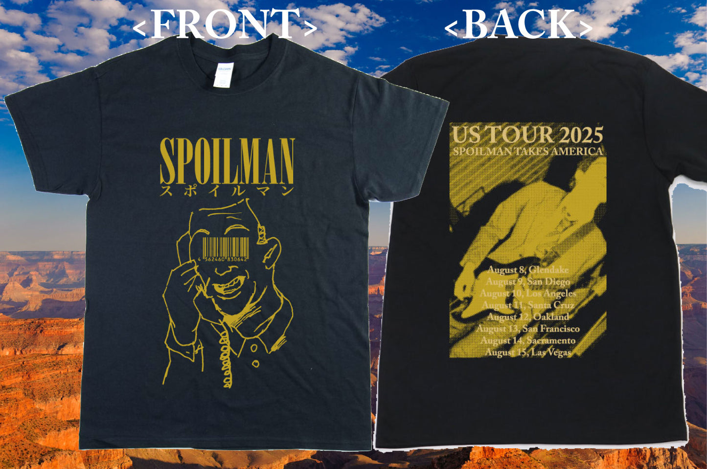 SPOILMAN - "BASTERD OSSAN in USA " (T-Shirt :Black x Gold)