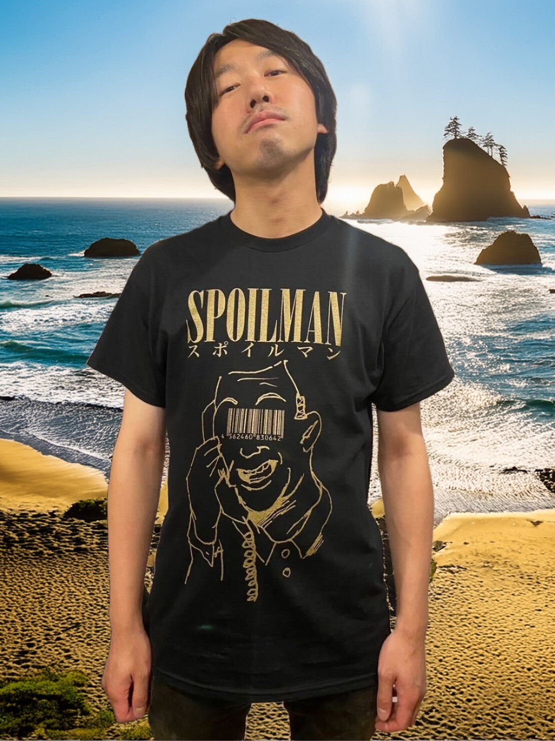 SPOILMAN - "BASTERD OSSAN in USA " (T-Shirt :Black x Gold)