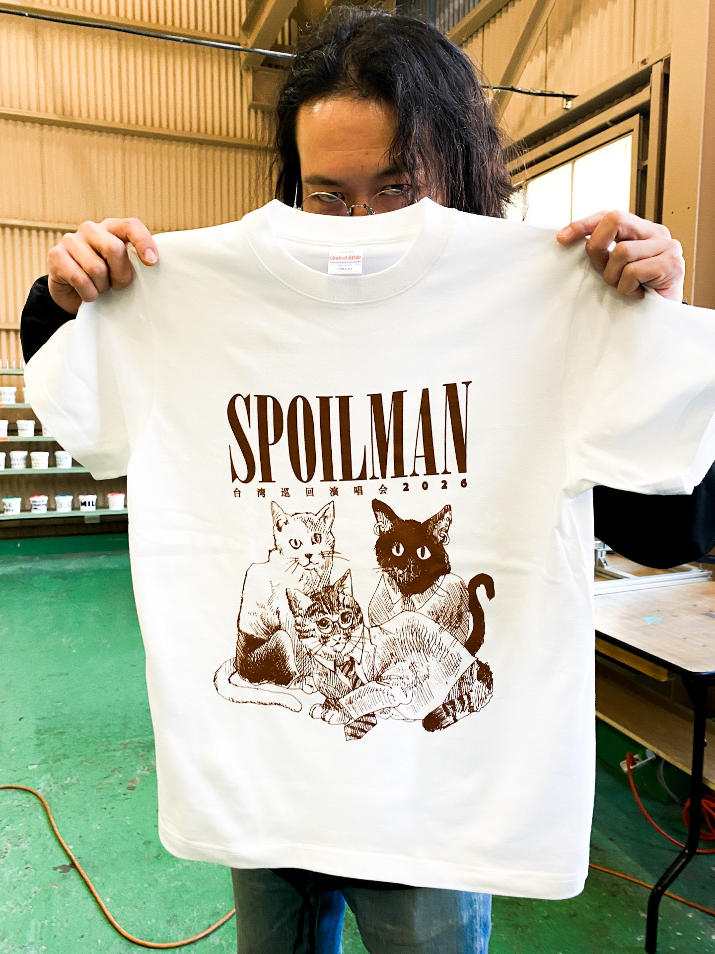 SPOILMAN - "TAIWAN TOUR 2026" (T-Shirt : WHITE x BROWN)
