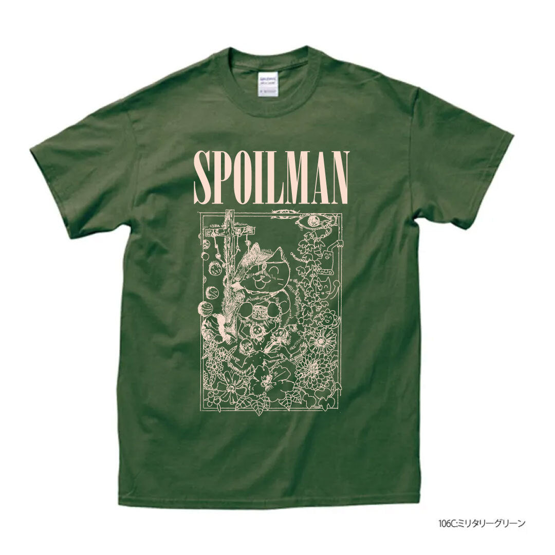 SPOILMAN - "SABA-CAT" (T-Shirt : Military Green x Fresh)